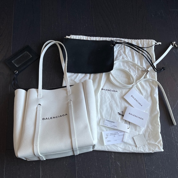 Balenciaga smooth calfskin XS everyday tote bag white 2way w/tag dust bag - Picture 1 of 16